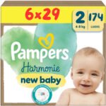 Pampers Harmonie luiers - maat 2 (4-8 KG) - 174 luiers - 6 pakken van 29 stuks