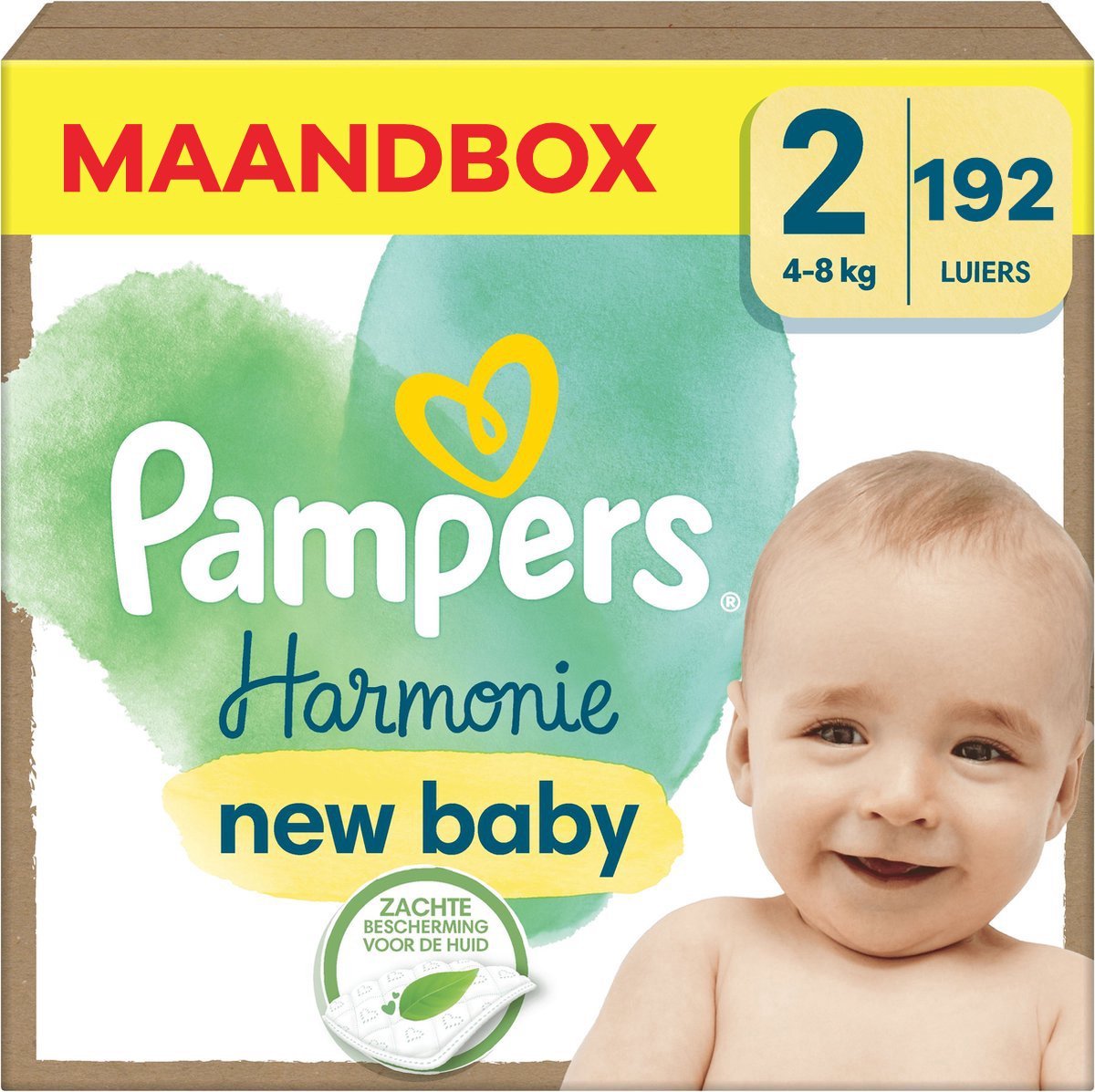 68ae3cc8e5140c2e6ae5638d6f96f7a890834ef5c22af9a8c9e2f.jpg Pampers - Harmonie - Maat 2 - Maandbox - 192 stuks - 4/8 KG - Afbeelding 1