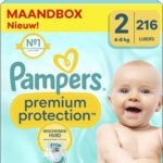 Pampers - Premium Protection - Maat 2 - Maandbox - 216 luiers - 4/8 KG