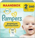 Pampers Premium Protection - Maat 2 (4kg-8kg) - 240 Luiers - Maandbox