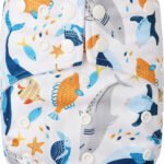 HappyBear - Pocketluier Zeedieren | 4-15kg - Onesize - Wasbare luiers - Herbruikbare luiers